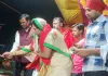 दुर्गा पूजा पंडाल में हुआ धार्मिक नाटक का मंचन