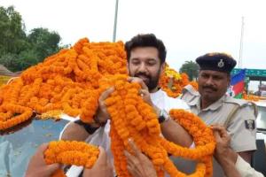 चिराग पासवान का बेगूसराय में जोरदार स्वागत