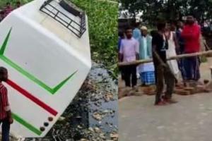 यात्री बस खाई में पलटी, दो व्यक्ति की मौके पर मौत