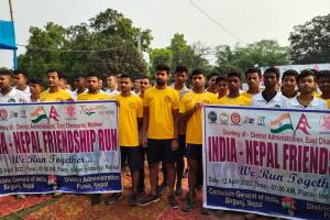 जिला प्रशासन पूर्वी चंपारण द्वारा भारत नेपाल फ्रेंडशिप दौड़  का किया गया आयोजन.