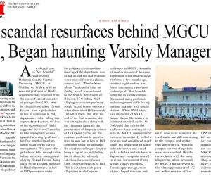 Sex scandal resurfaces behind MGCU walls, Began haunting Varsity Management
