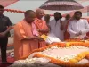 योगी आदित्यनाथ ने रखी राम मंदिर गर्भगृह की आधारशिला